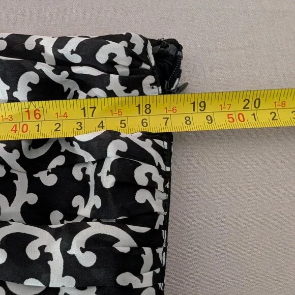 Black White Mixed Print Strapless Tube Top -Mob Wife - Baroque - Size 14 - Picture 7 of 7